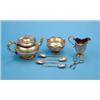 Image 1 : A Victorian 8-piece silver gilt tea set, comprising tea pot, cream jug, sugar bowl, sugar nips an...