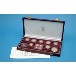 A UK 2002 Golden Jubilee gold proof set from £5 to 1p including a maundy set £800-1,000...
