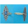 Image 1 : A Victorian gold marquise cluster ring, set with an oval sapphire and rose cut diamonds £250-300...