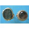 Image 1 : A gentleman's gold seal ring, the bezel inset with an intaglio carved oval bloodstone, together w...