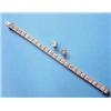 Image 1 : A platinum and diamond line bracelet set with 25 brilliant cut stones, 6.5ins together with a pai...