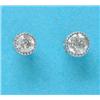 Image 1 : A near pair of collet set diamond earstuds £120-180...
