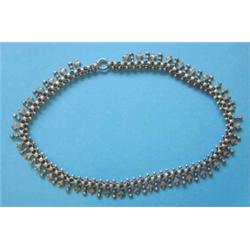 A Victorian white metal fancy link fringe collar £80-120...