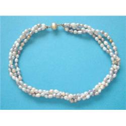 A 3-row cultured pearl choker necklace £100-150...