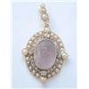 Image 1 : An Edwardian gold pendant, with amethyst carved portrait cameo within a rose diamond and split pe...