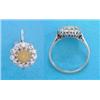 Image 1 : A platinum diamond & pearl circular cluster ring, (the pearl a.f) £100-150...