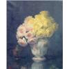 Image 1 : Julien Stappers (1875-1960) Belgian Oil on canvas Still life of roses in a vase and a pot. Signed...