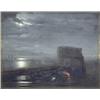 Image 1 : Van der Veen Oil on canvas. Moonlit Napoleonic harbour.  14 x 17ins. Gilt gesso frame.  £600-800...