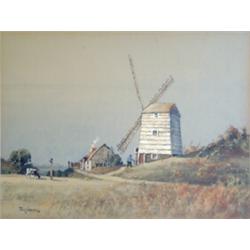 Tom Campbell (Exh. 1901-1940) Watercolour An Old Mill, near Rye, Sussex Signed, original label ve...
