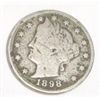 Image 1 : 1898 *KEY DATE* LIBERTY "V" NICKEL RED BOOK VALUE IS $10.00+ *NICE EARLY VERY GOOD GRADE*!!