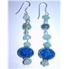 Image 1 : 10.690g Earring of Lapis and Malachite Sterling 925 Silver