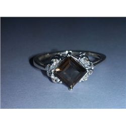 1.960g Ring of Smoky Quartz Sterling 925 Silver