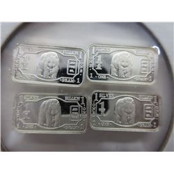 4 x .999 fine silver Panda Bear bars