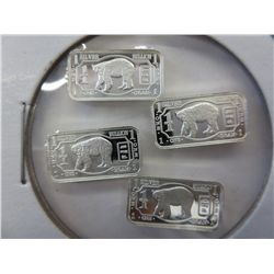 4 x .999 fine silver Black Bear bars