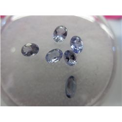 Gem jar filled with 6 genuine oval cut tanzanites