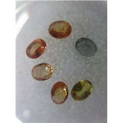 Gem jar filled with 6 assorted colour sapphires