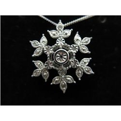 Ladies sterling silver diamond cluster necklace