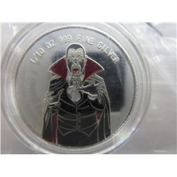 Colourized Dracula .999 solid silver round