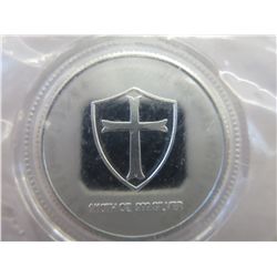 Medieval Knight & Shield .999 solid silver round