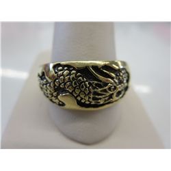 Solid bronze ring with dragon motif