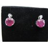 Image 1 : Brand new pair of ruby & diamond stud earrings