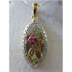 Ladies silver & gold pendant necklace