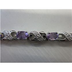 Ladies amethyst & diamond tennis bracelet