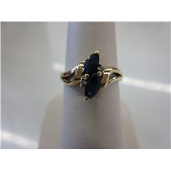 10KT yellow gold Sapphire & Diamond ring