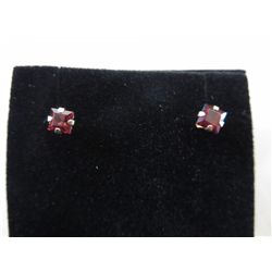 10KT yellow gold New Princess-cut Garnet earrings
