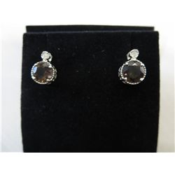 New earrings, Diamond & Smoky Quartz