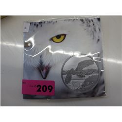2014 Canada silver $50.00 coin, Snowy Owl design
