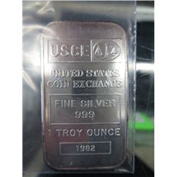 Silver Bar, 1 Troy oz. of 0.999 silver