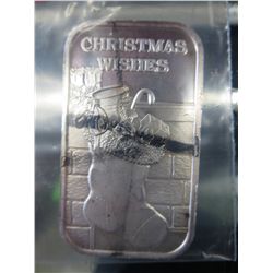 Silver Bar, 1 Troy oz. of 0.999 silver