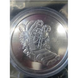 Merry Christmas & Christmas stocking silver round