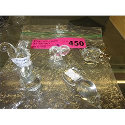 5 crystal miniature animals