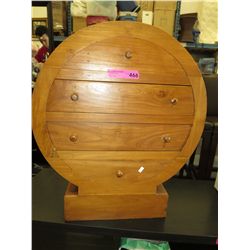 Solid wood four drawer circular cabinet