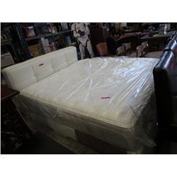 NEW Leather King size bed frame - white