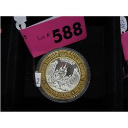 .999 silver "Excalibur" $10 casino token