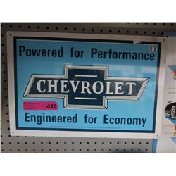 Metal Chevrolet advertising sign 18" x 12"