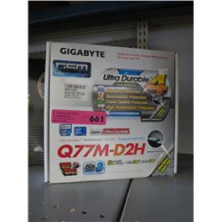 Gigabyte Q77M-D2H motherboard, in box.