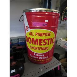 Vintage All Purpose Domestic Shortening tin