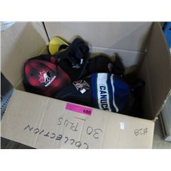 Box of assorted hats