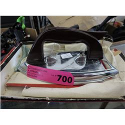 Vintage Samson travel iron, in case