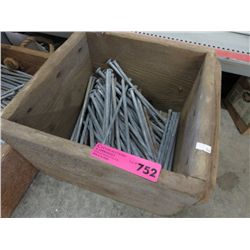 Wooden box of approx. 30 x 12" spikes