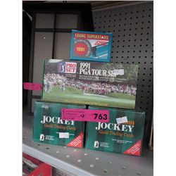 4 boxes of trading cards - golf and hockey