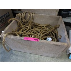 Wooden tote of rope
