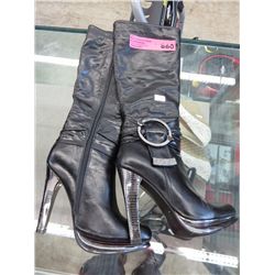 Ladies size 34 Monroe high heel leather boots