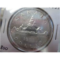 1951 Canadian silver dollar .800 silver