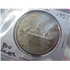 Image 1 : 1957 Canadian silver dollar .800 silver