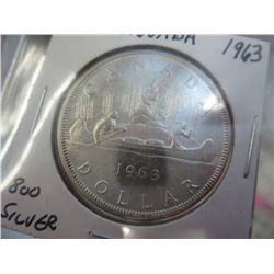 1963 Canadian silver dollar .800 silver